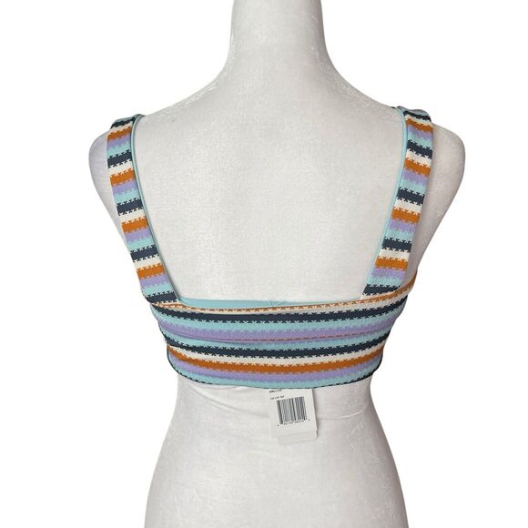 L*Space Small Lee Lee Bikini Top Printed Square Neck V NWT Swimwear Swim - Picture 6 of 6